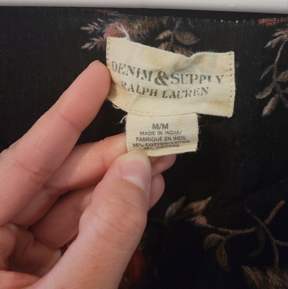 Y2K Ralph Lauren Denim & Supply Peplum Baby Doll Bell Sleeve Top, M - Picture 2 of 5